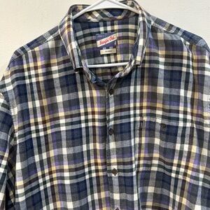 Johnnie - O 2XL 100% cotton l/s button down in plaid with flannel feel